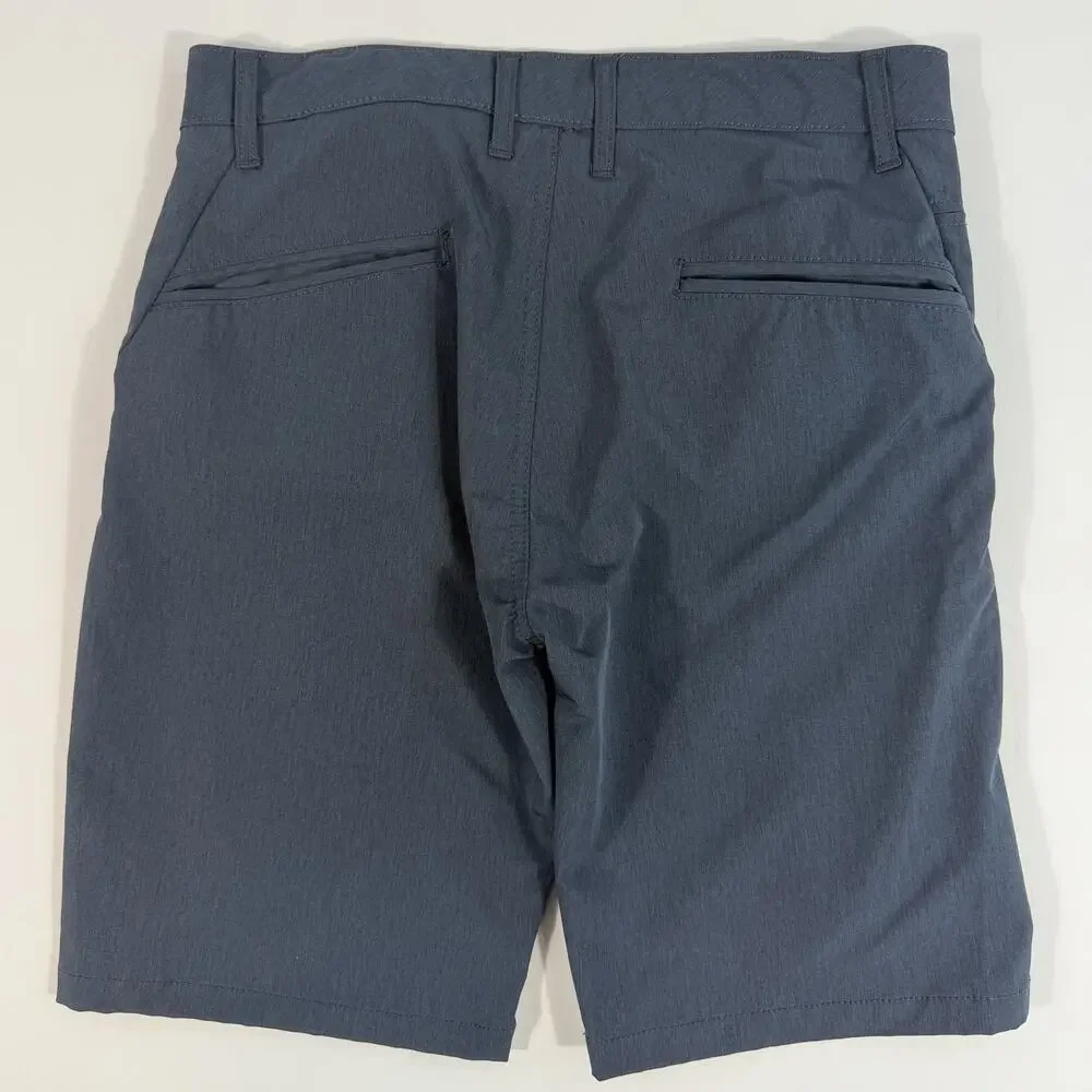 Kenneth Cole New York Men's Stretch Shorts Size 30 Slate Blue Tech Flat Front